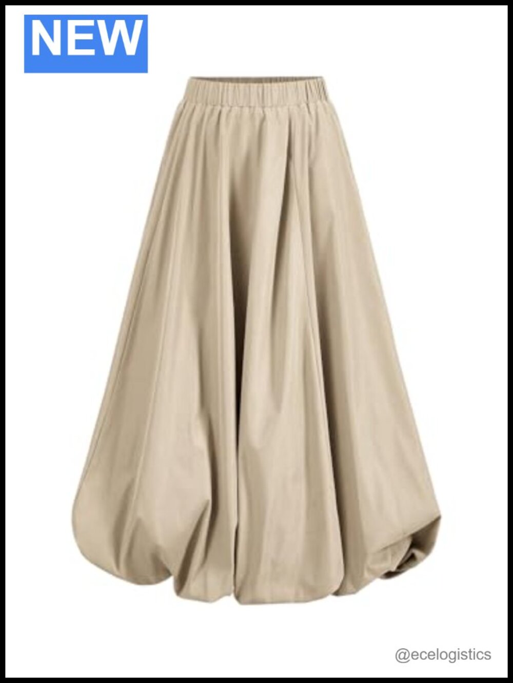 Y2K High Waisted Bubble Maxi Skirt Elastic Ruffled Flared Long
